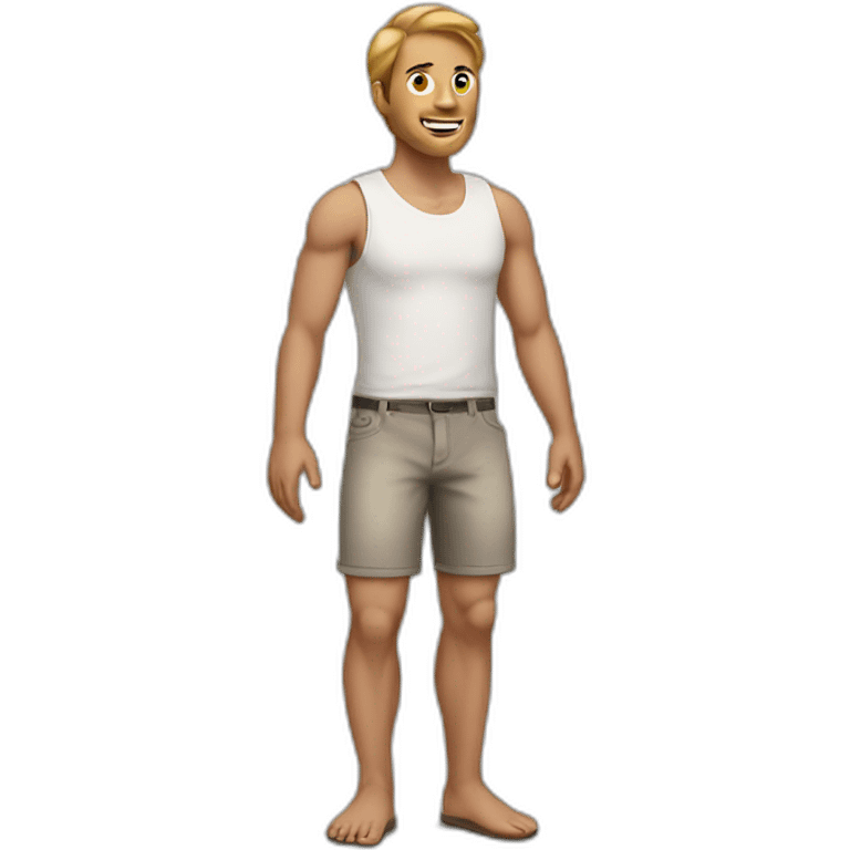 man with skin instead of pants emoji