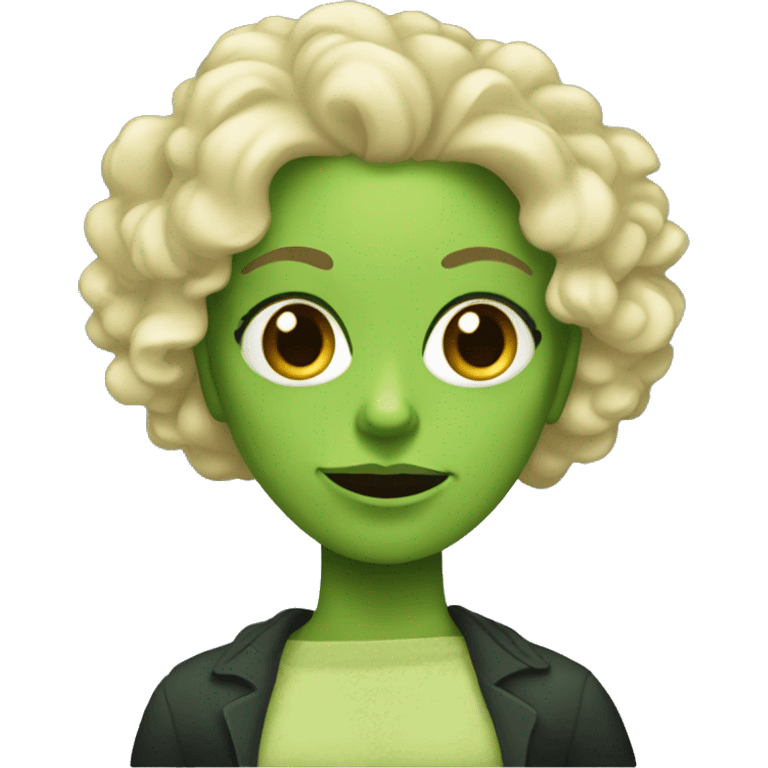 Frankenstein’s monster as a woman with blonde curly hair  emoji