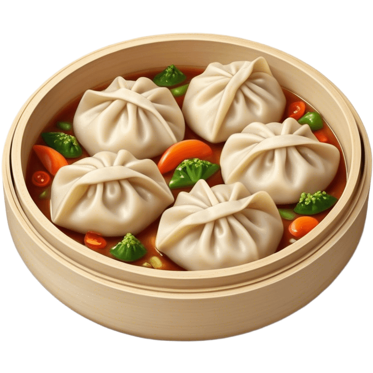 Cinematic Realistic Jiaozi Dish Emoji, depicted as delicate, handcrafted dumplings filled with savory meat and vegetables, rendered with detailed textures and warm, inviting lighting. emoji