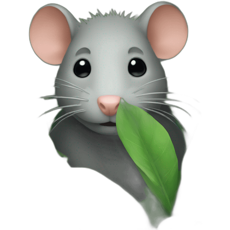 Rat hiding behind a bush emoji