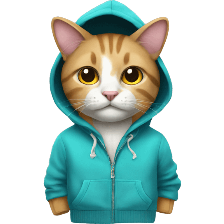 cat wearing a hoodie jacket or sweater  emoji