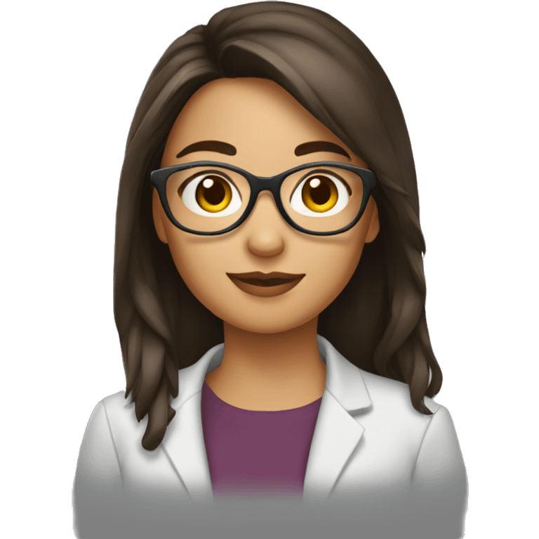 Une fille brune avec des lunettes emoji