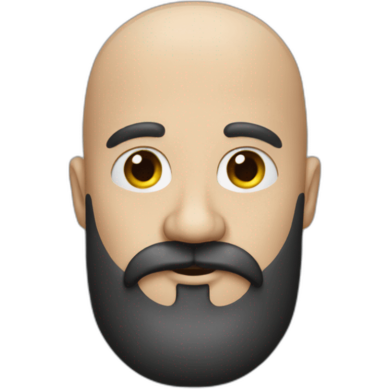 one bald man with moustache, long black beard emoji