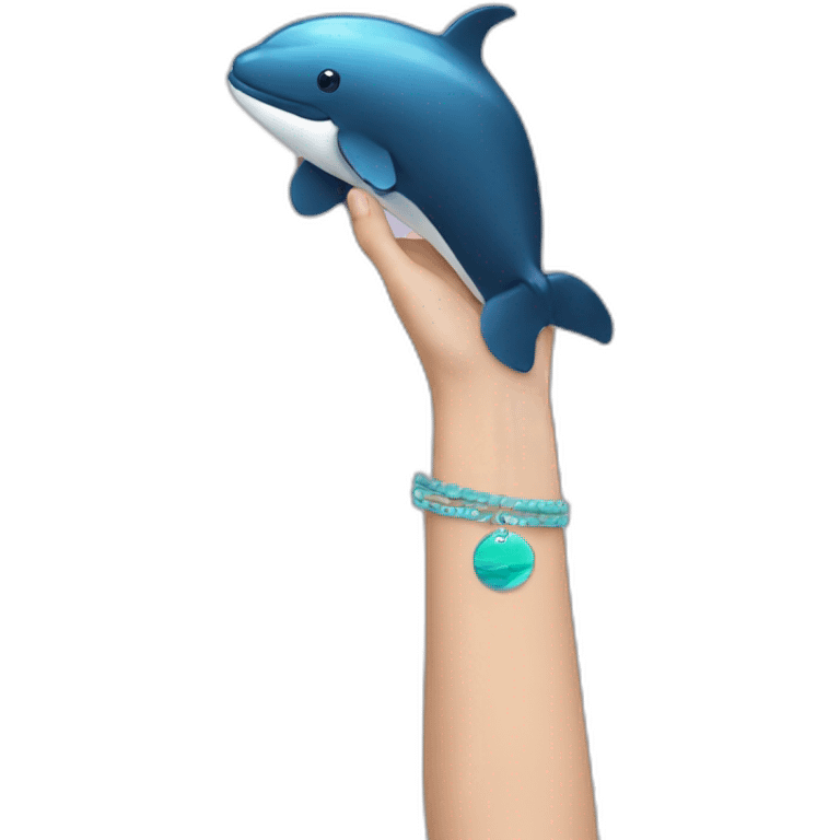 Baleine avec un bracelet emoji