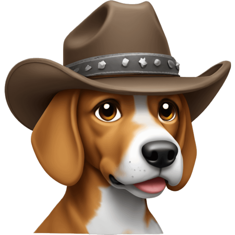 Hound dog wearing a cowboy hat emoji