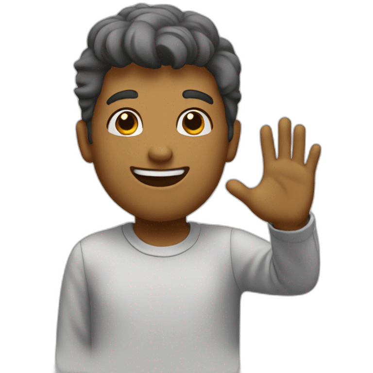 A Guy saying hi emoji