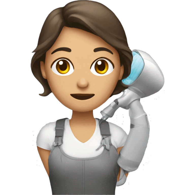 Mujer usando secador  emoji