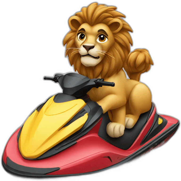 Lion sur un jet ski emoji