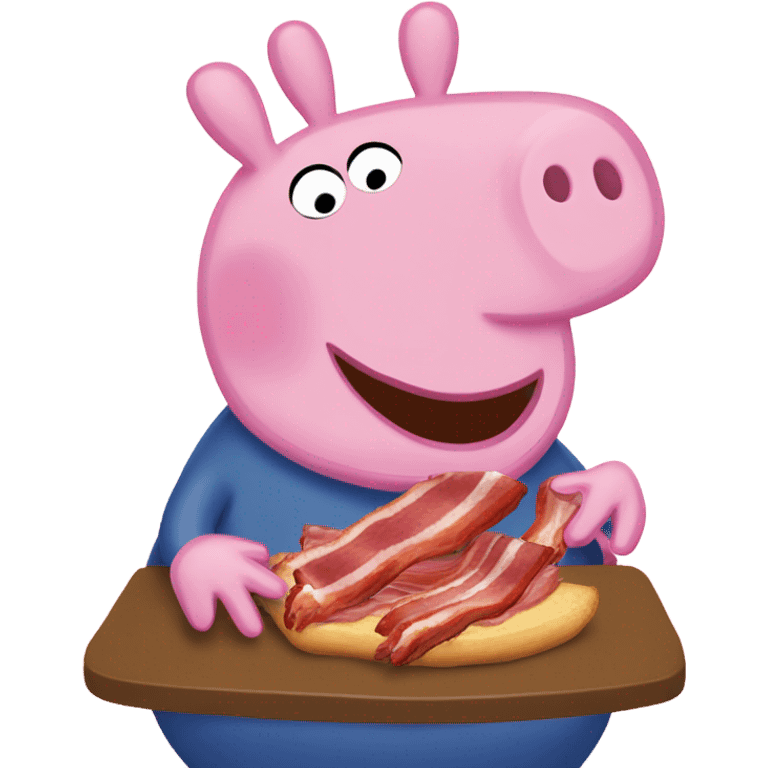 Peppa pig eating bacon emoji