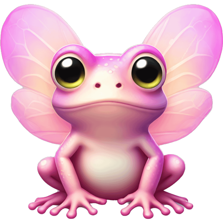 Light pink Fairy frog with gradient wings emoji