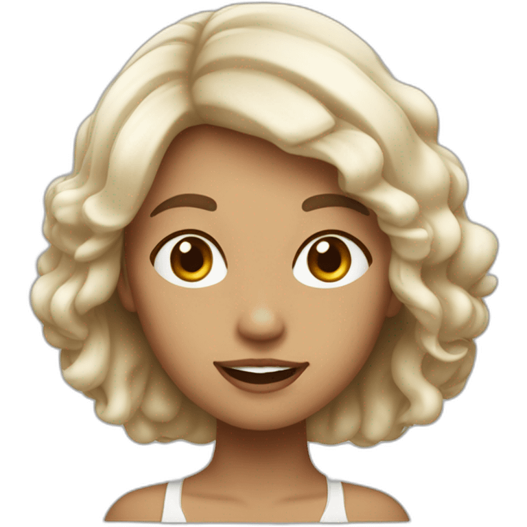 fille blanche aux cheveux marrons emoji