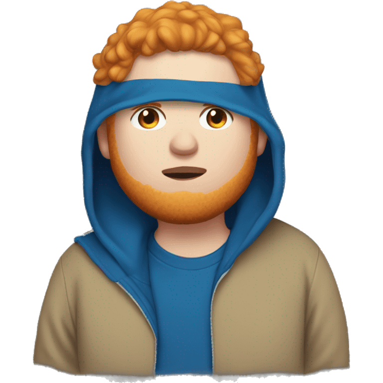 fat, ginger streamer named caseoh wearing a blue hoodie emoji emoji