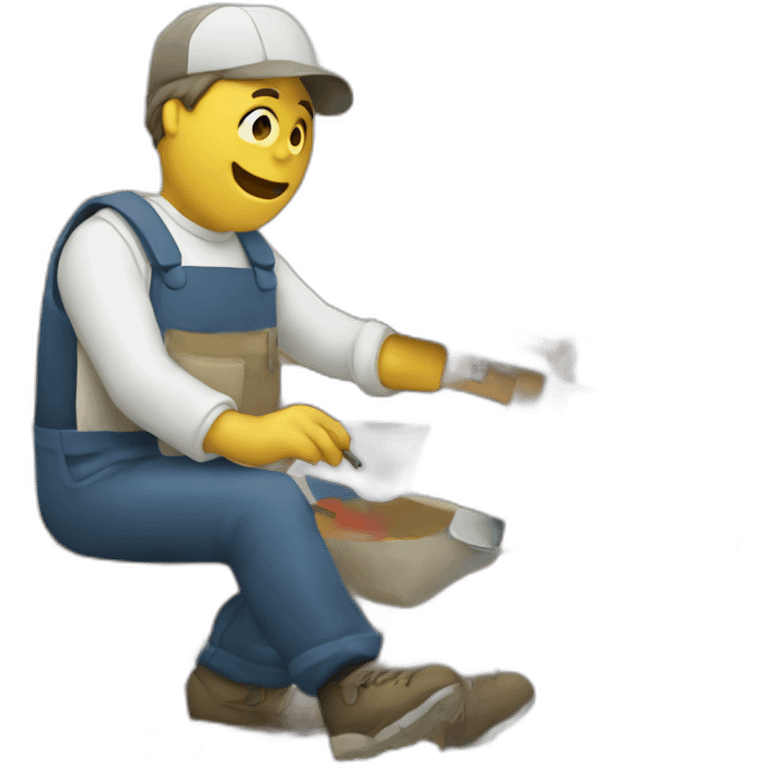 Painter and computer emoji