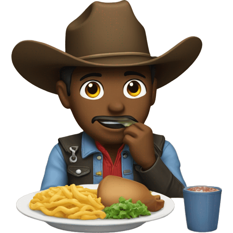 Cowboy eating Dinner  emoji