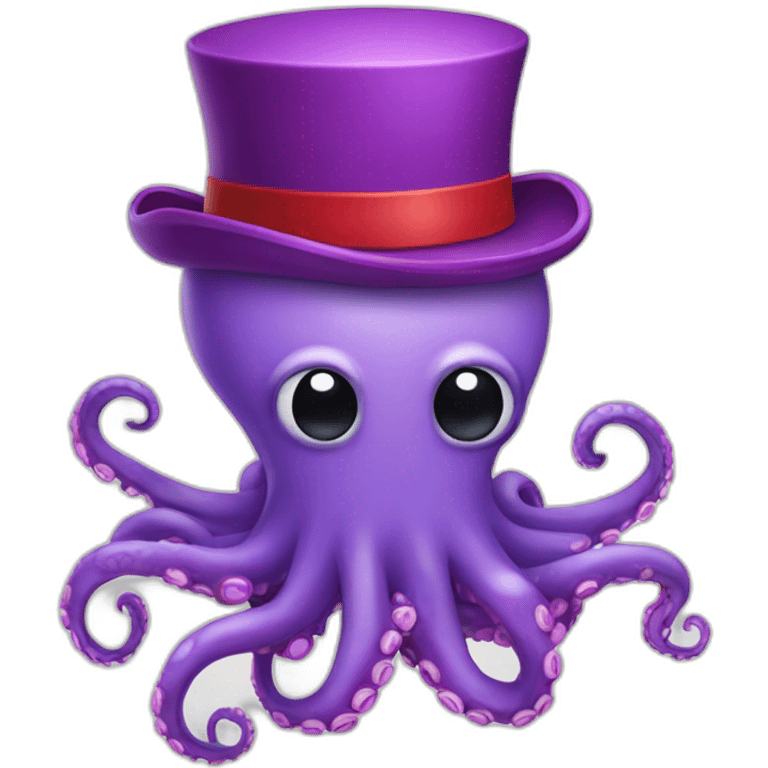 Purple octopus with red hat emoji