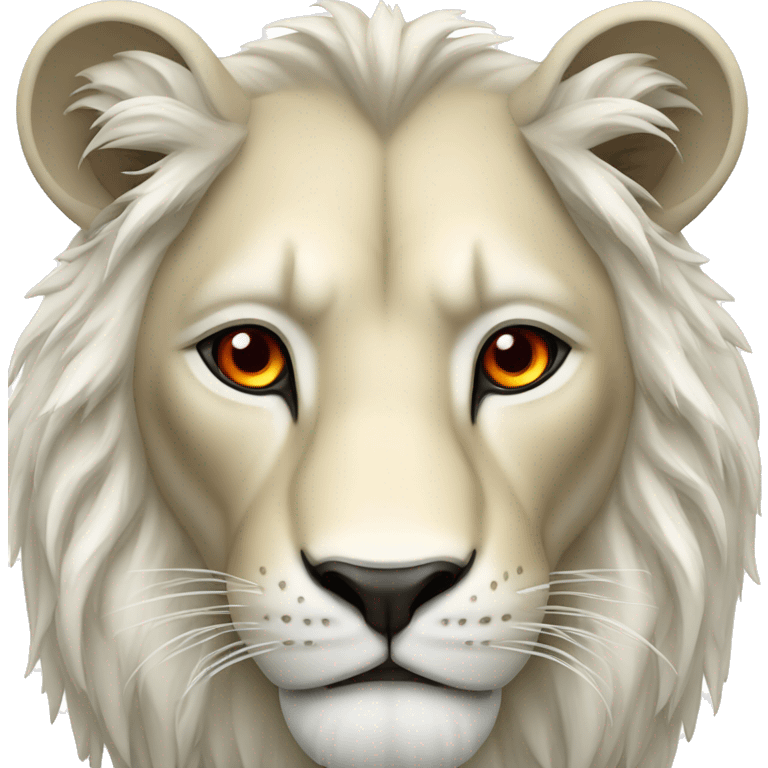 Lion blanc sauvage avec des yeux rouge emoji