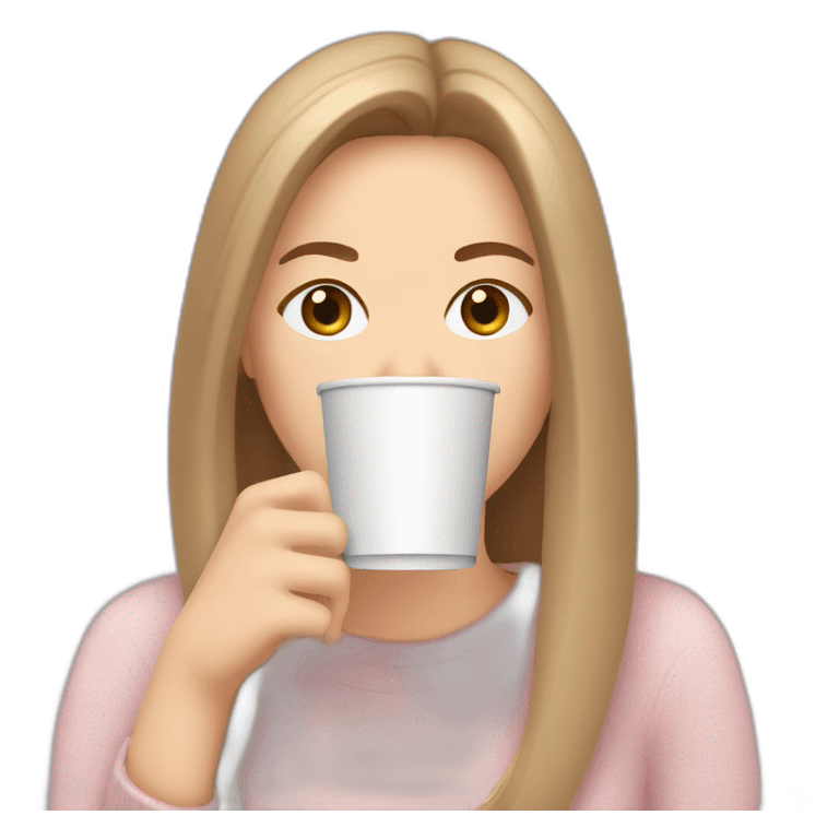 woman-with-pale-skin-and-brown-long-thin-straight-hair-wearing-a-white-woolly-shirt-drinking-coffee-from-a-light-pink-takeaway-cup-eyes-closed-b emoji