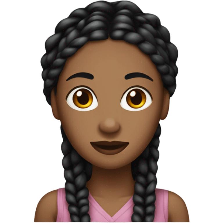 black woman with black box braids emoji