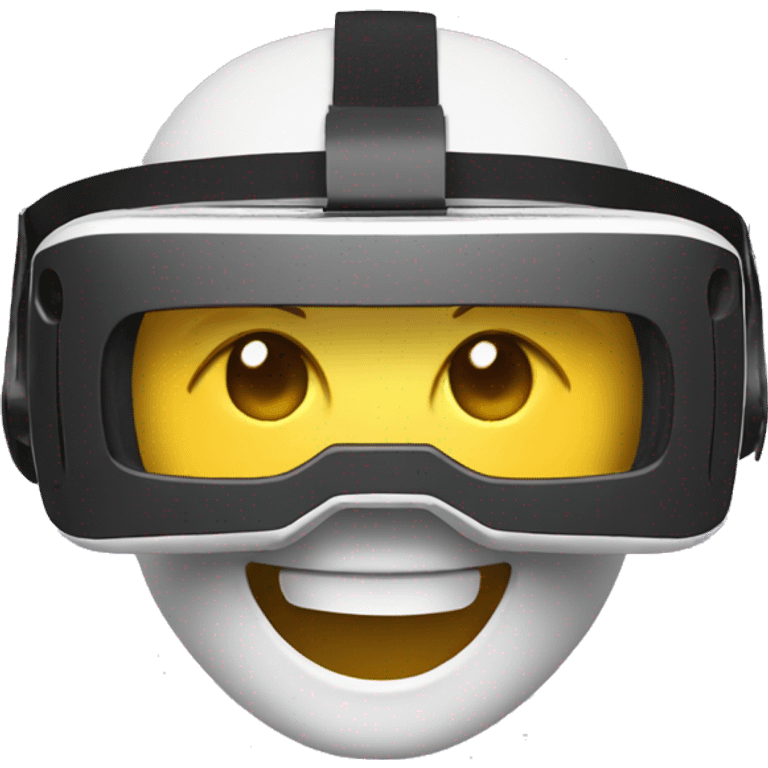 vr headset with smile face emoji