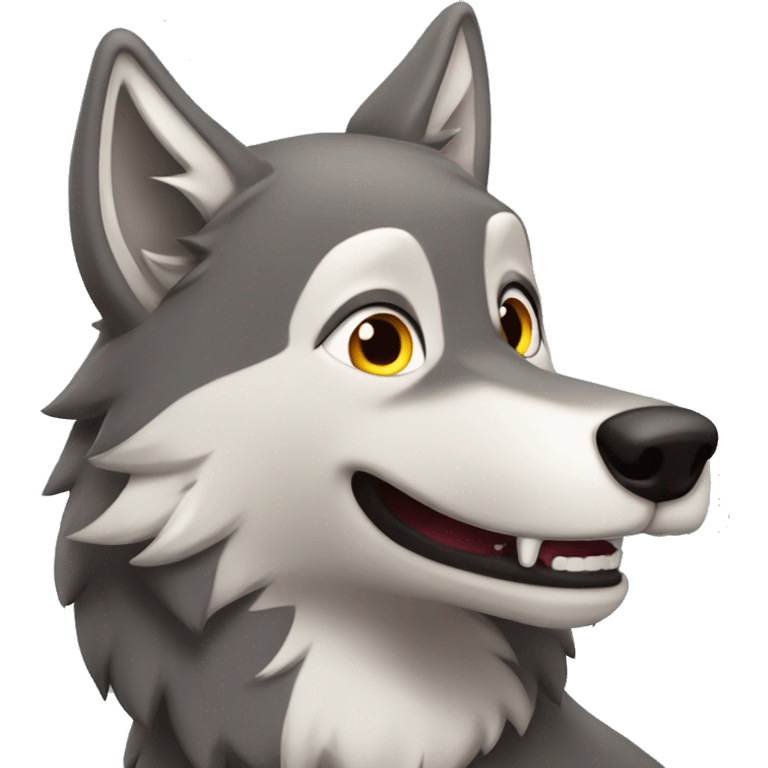 Happy de Male wolf emoji