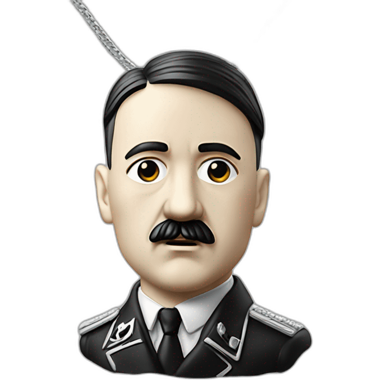 Adolf hitler wearing men silver chain,styled,cool, emoji