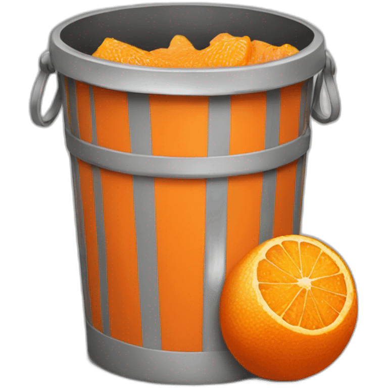 orange trash bin emoji