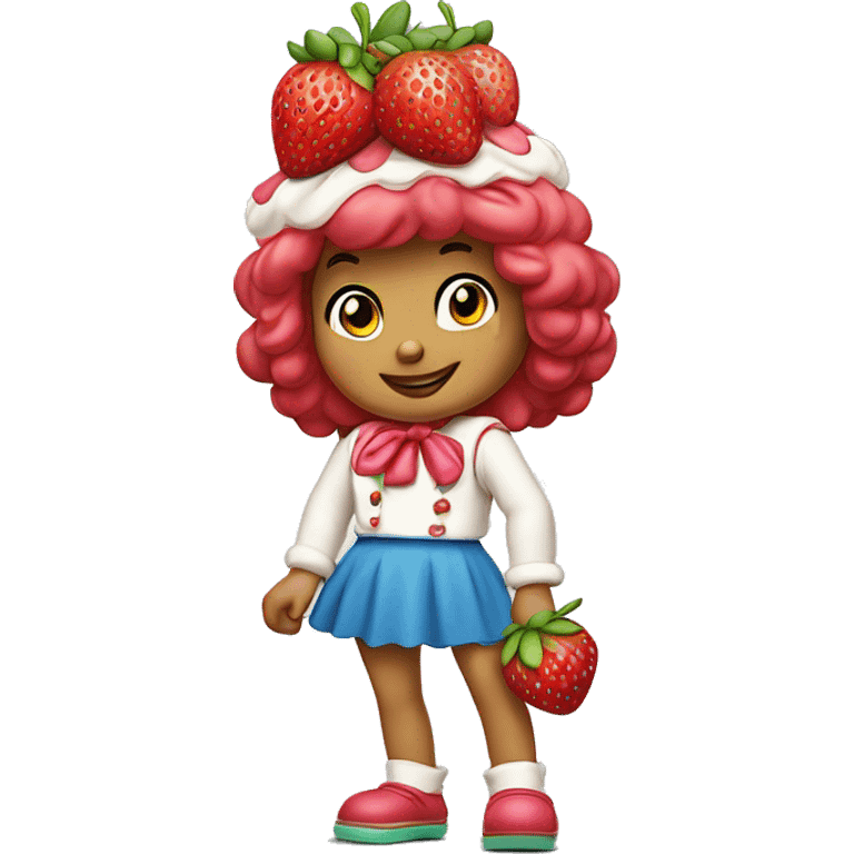 Strawberry shortcake cartoon character from the 80s original design emoji