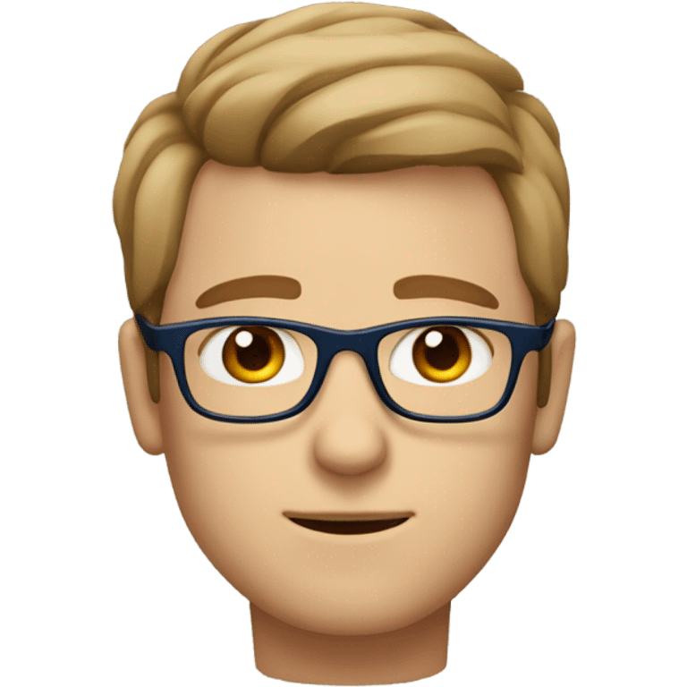  Guy with sharp nose blue eyes square glasses and straight light brown hair  emoji