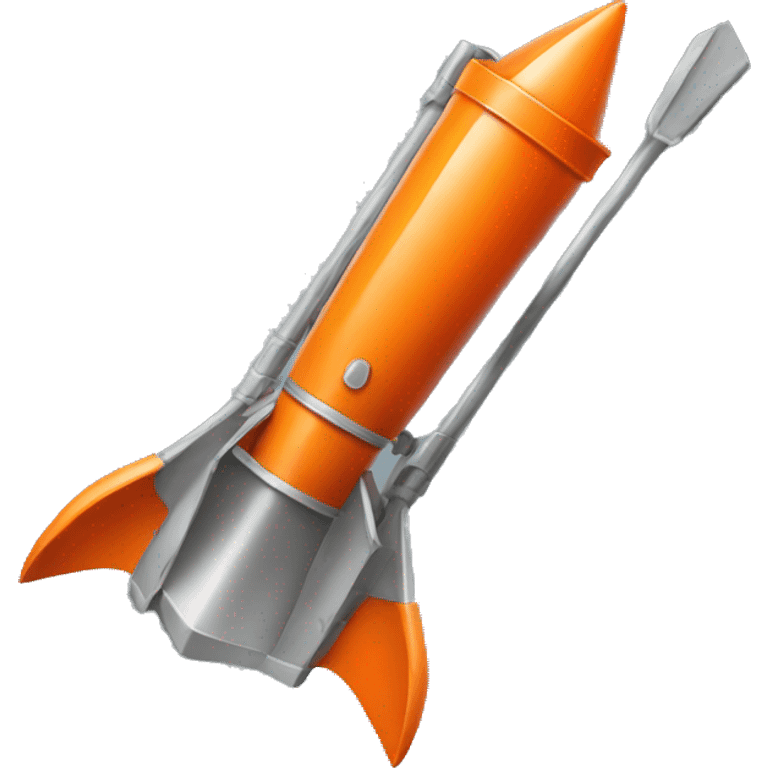 orange rocket launcher and silver shovel emoji