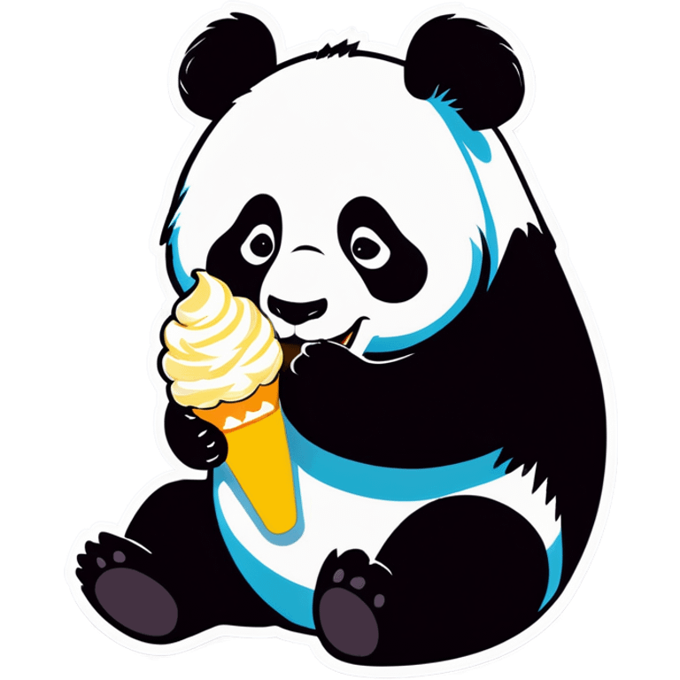 Panda eating ice cream emoji