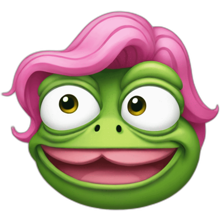 pepe the frog with pink hair emoji