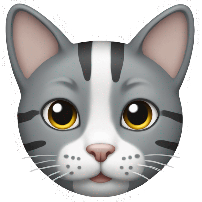 grey cat with white stripes emoji