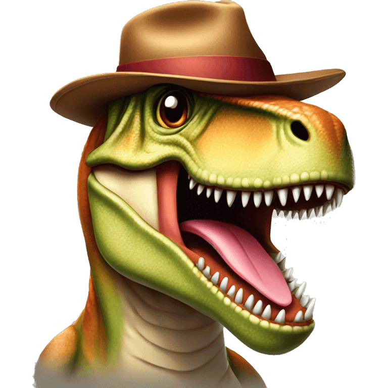 T-rex with hat  emoji