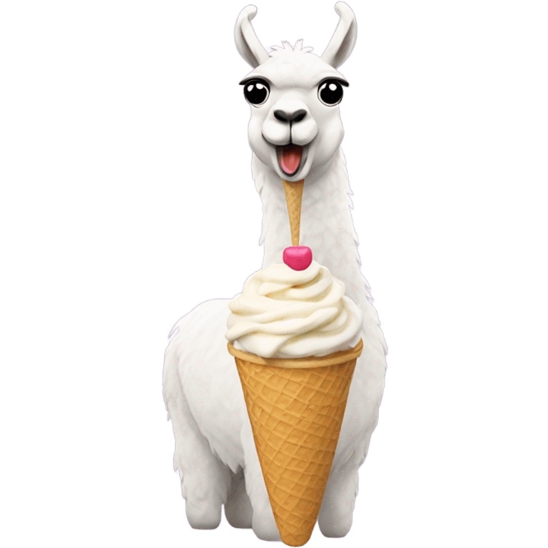 Llama eating ice cream emoji