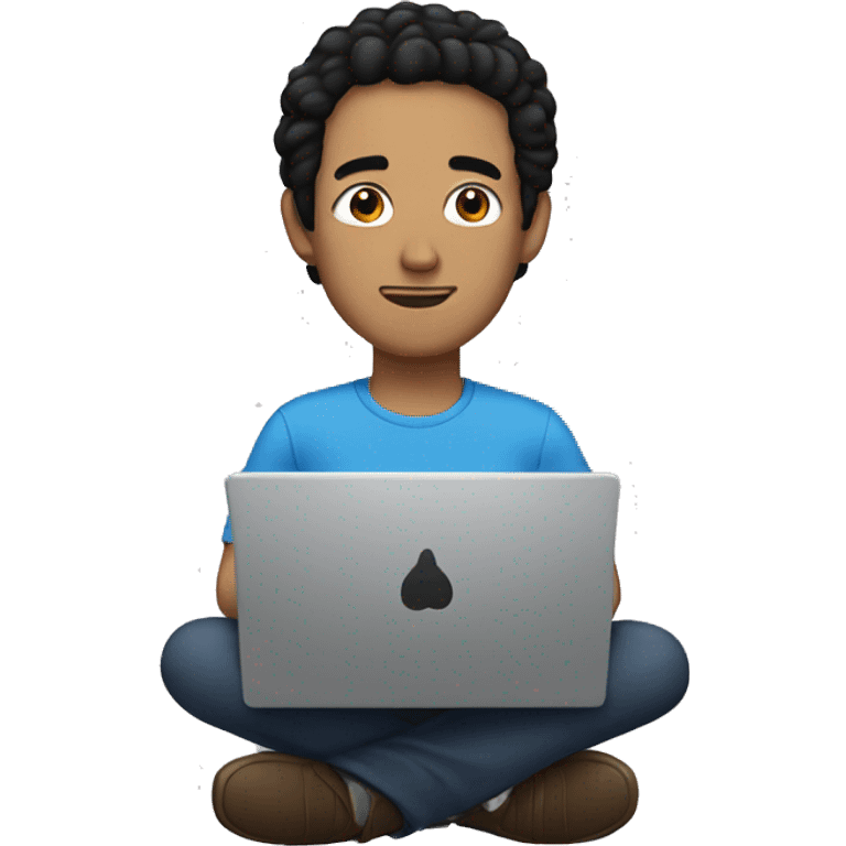 white man with black hair with laptop emoji