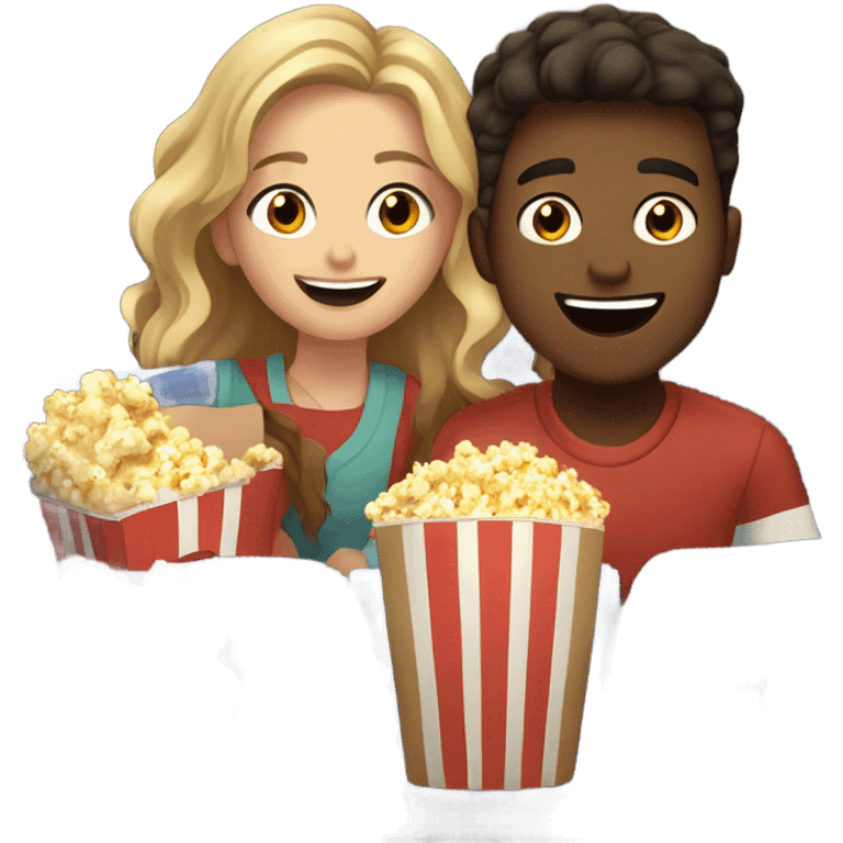 Boy and girl at the movies  emoji