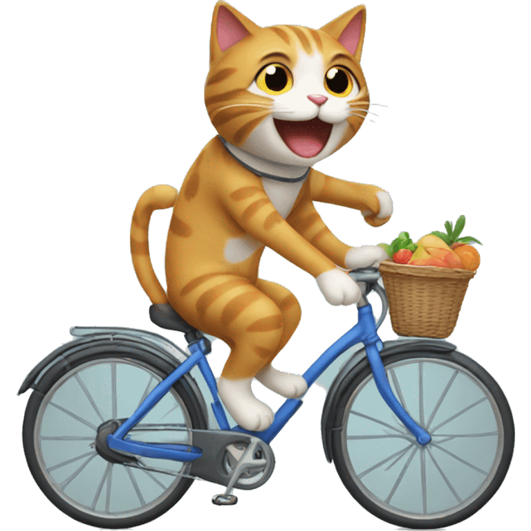 Cat riding a bike emoji