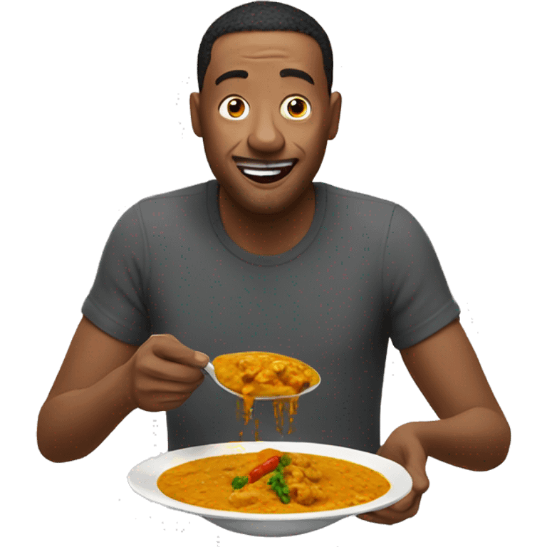 man eating curry emoji