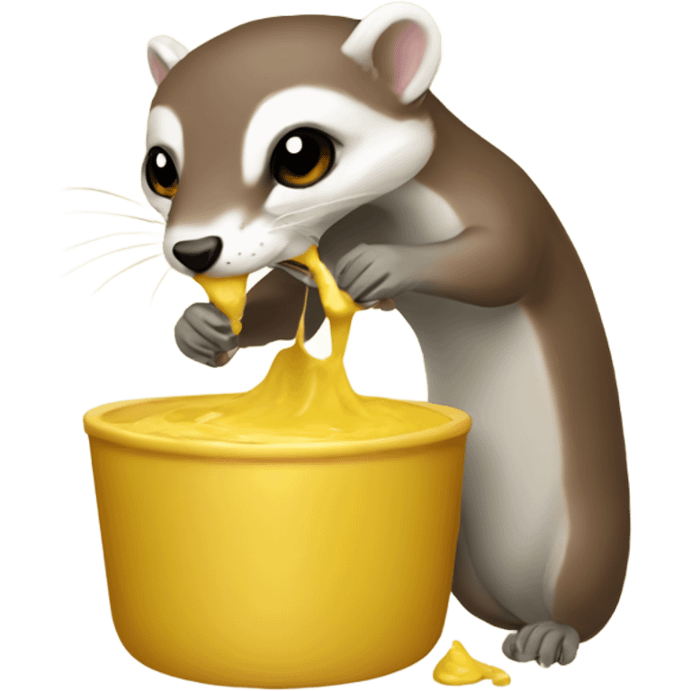 weasel drinking mustard emoji