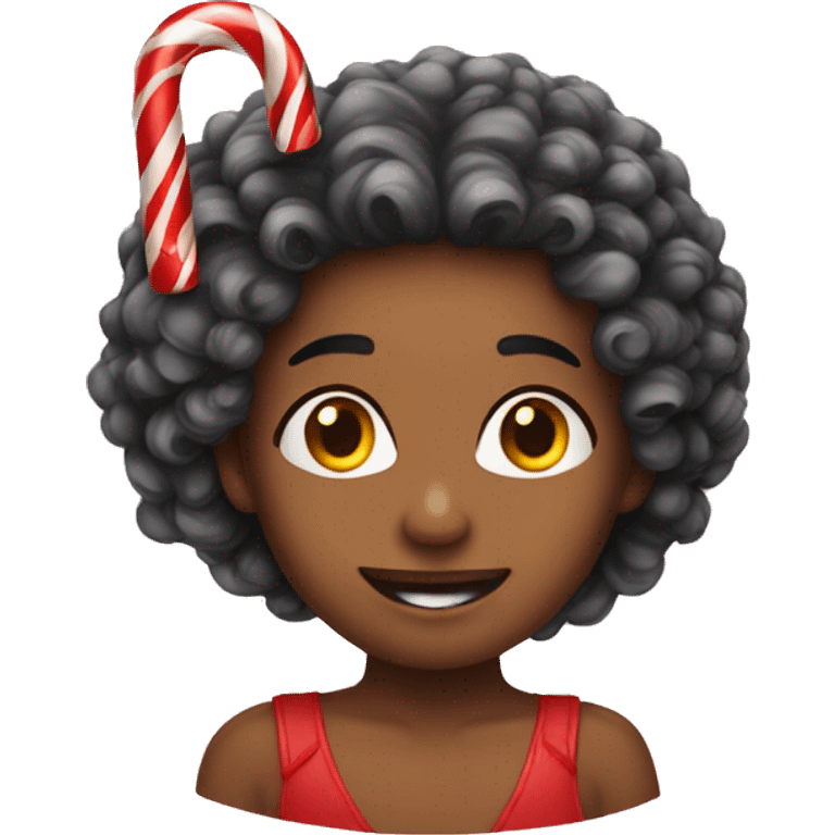 Candy cane in hair emoji