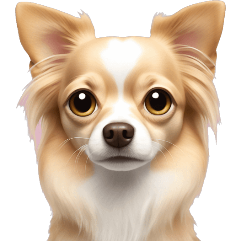 long-hair-chihuahua pink nose light eyes emoji