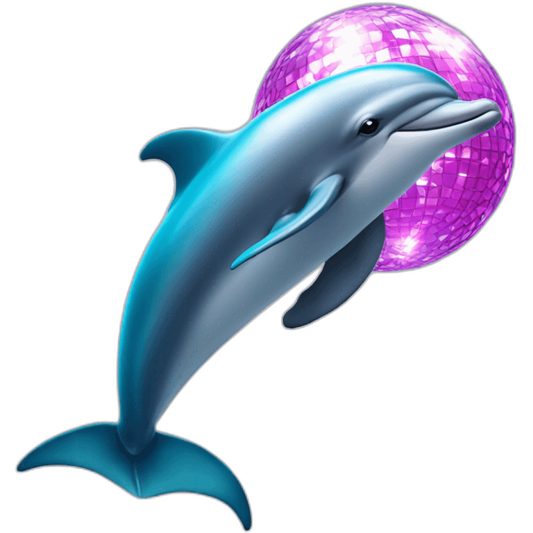 Dolphin playing with a disco ball emoji