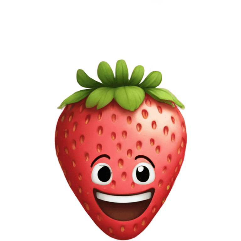 pink strawberry smiling emoji