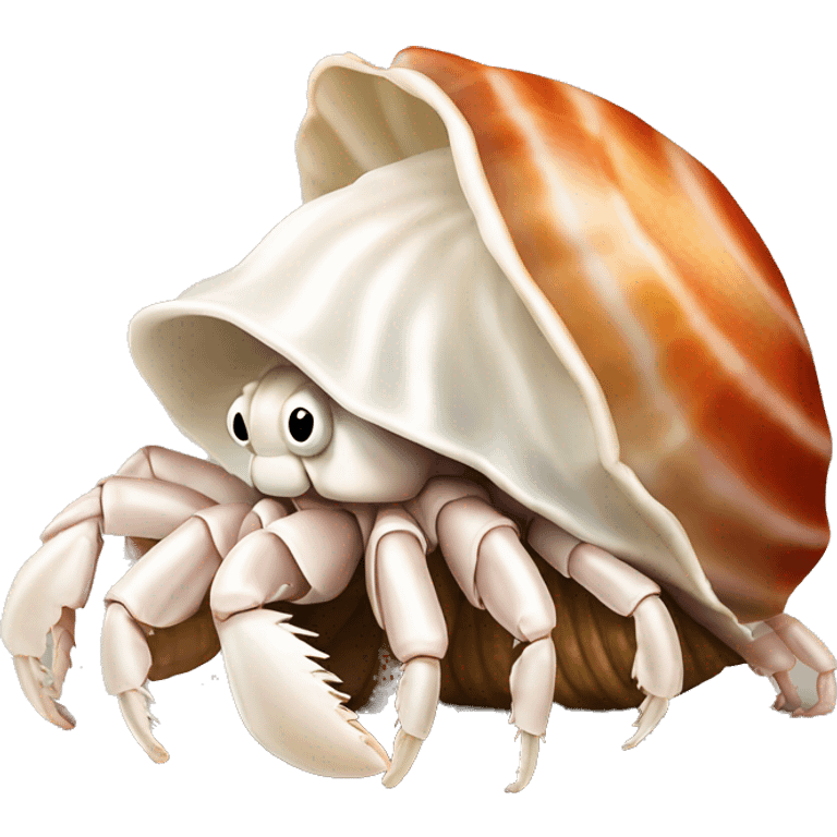 hermit crab with white conch shell emoji