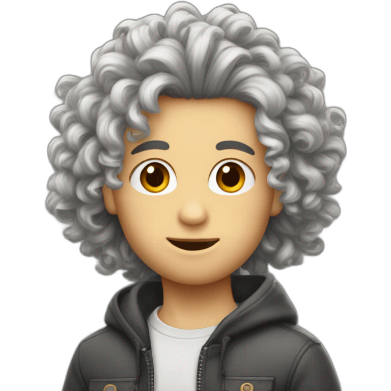 Un garcon de 12 avec des cheveux bouclé emoji