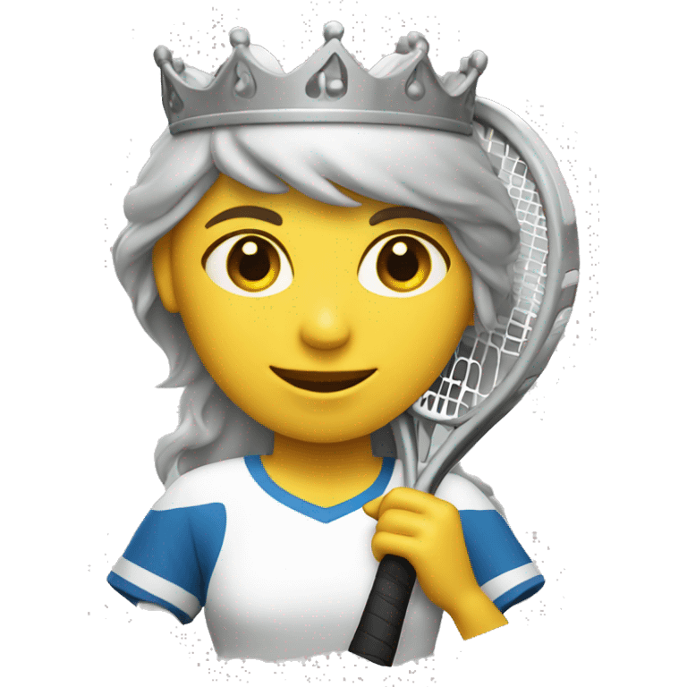 Woman playing padel with a crown emoji