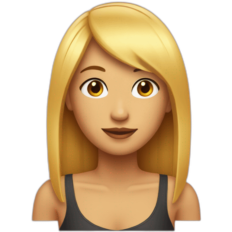 Chica con flequillo rubia emoji