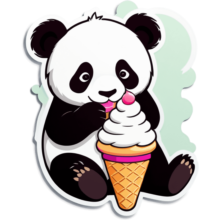 Panda eating ice cream emoji