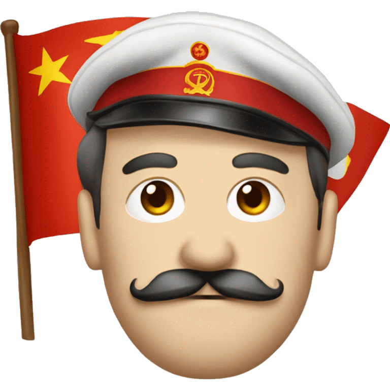 Man mustache communist flag  emoji