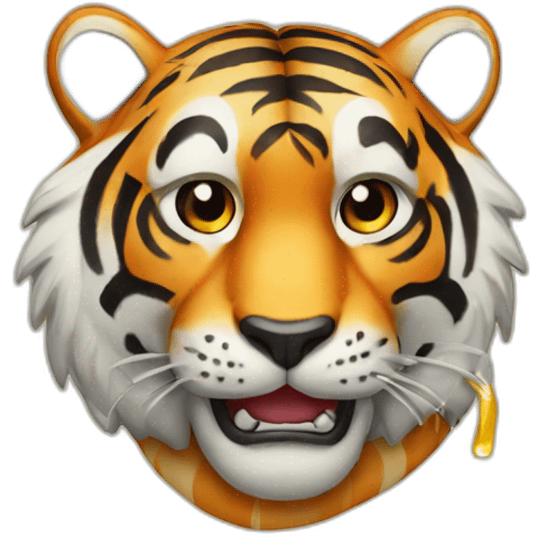 Tiger drink beer emoji